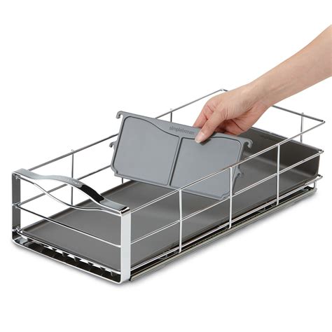 simplehuman 9 inch pull-out cabinet organizer heavy gauge steel frame|simplehuman cabinet organizer.